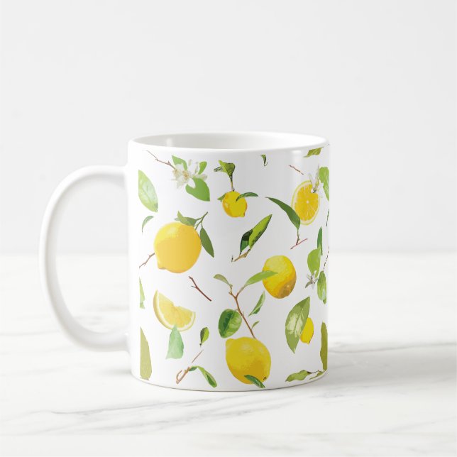 Taza De Café Limón acuático y hojas 2 (Izquierda)