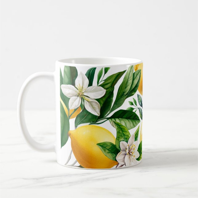 Taza De Café Limón con flor (Izquierda)