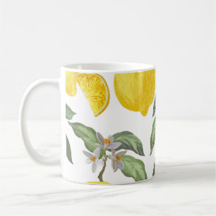 Taza De Café Limón: fruto tropical vintage sin soldadura