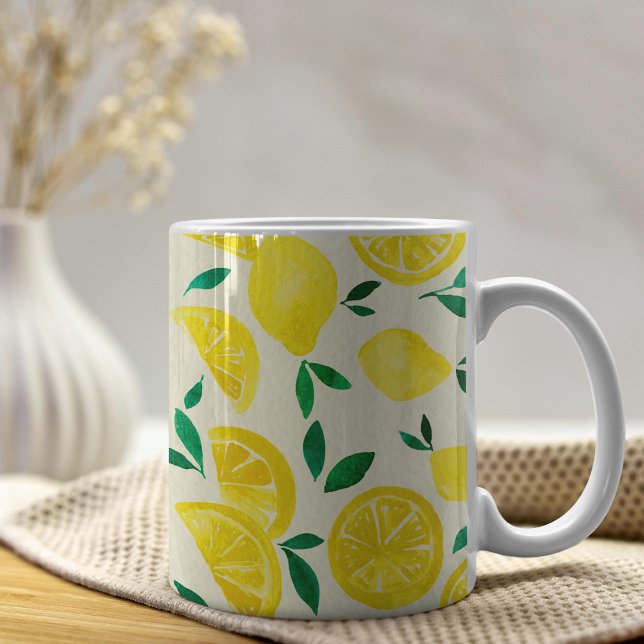 Taza De Café Limones acuarelas - amarillo y verde (Subido por el creador)