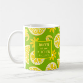 Taza De Café limones citrus limonada chef lindo verde