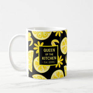 Taza De Café limones citrus limonade chef lindo amarillo negro