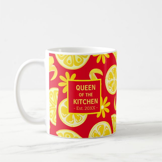 Taza De Café limones citrus limonade chef lindo rojo (Izquierda)