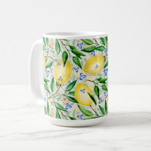 Taza De Café Limones de acuarela fruta