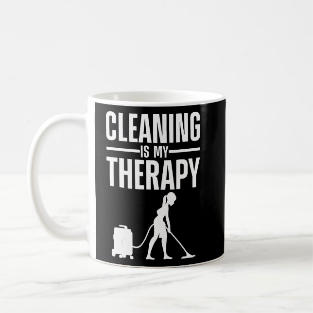 Taza De Café Limpieza divertida de arte doméstico para mujeres (Izquierda)