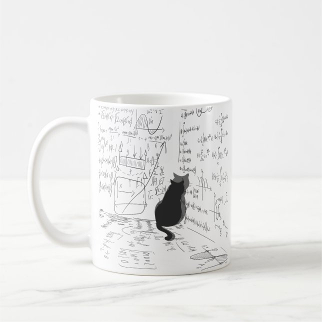 Taza De Café Limpio blanco de ciencia matemática gata única sim (Izquierda)