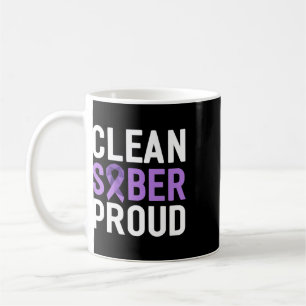 Taza De Café Limpio Sobrio Orgulloso Fin a la Adicción Concienc