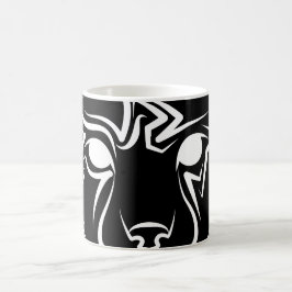 Taza De Café Linces tribales negros y blancos
