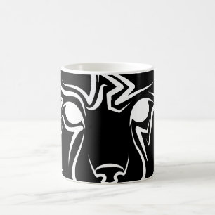 Taza De Café Linces tribales negros y blancos