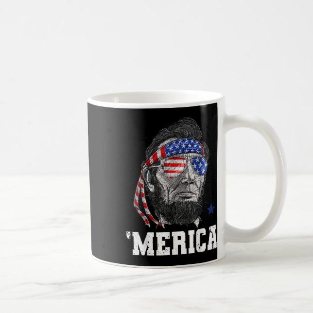 Taza De Café Lincoln 4 De Julio Merica Hombres Bandera Estadoun (Derecha)