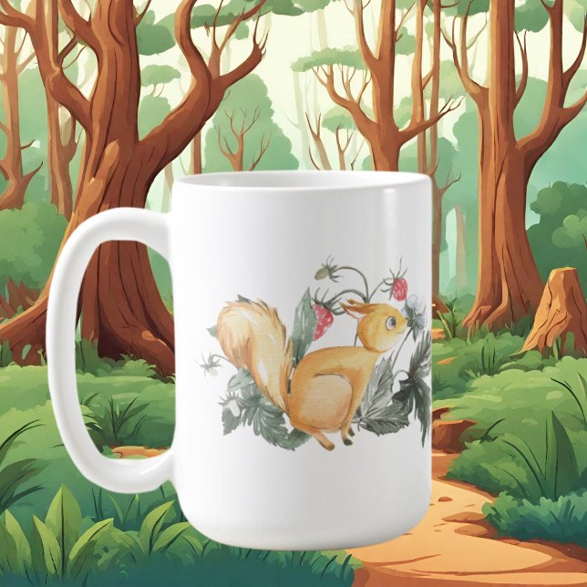 Taza De Café linda ardilla loca señora agregar monograma (Subido por el creador)