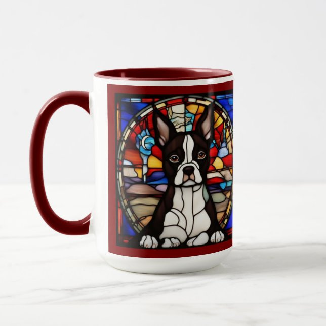 Taza de café linda Boston Terrier (Izquierda)