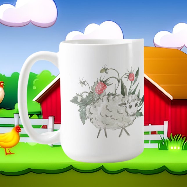 Taza De Café linda dama de oveja loca agrega texto (Subido por el creador)