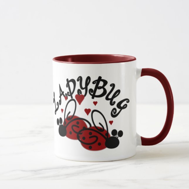 Taza de café linda de la mariquita (Derecha)