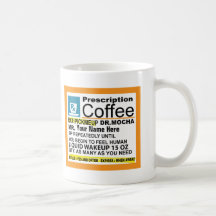 Taza de café linda de la prescripción