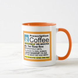 Taza de café linda de la prescripción