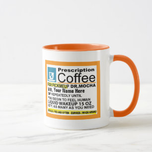 Taza de café linda de la prescripción