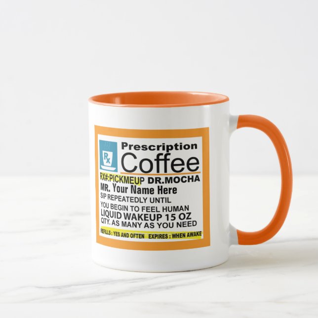 Taza de café linda de la prescripción (Derecha)