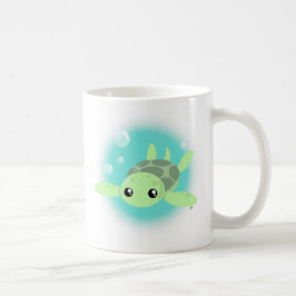 Taza de café linda de la tortuga de mar