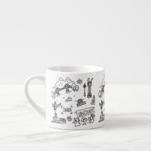 Taza de café linda de Vancouver blanco y negro