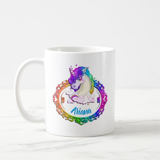 Taza de café linda del arco iris conocido de (Izquierda)