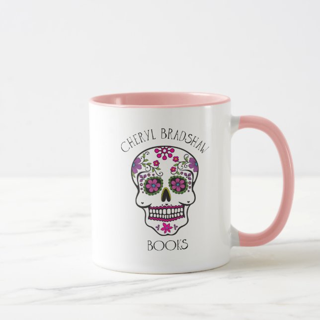 Taza de café linda del cráneo del azúcar (Derecha)