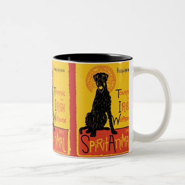 Taza de café linda del perro del Wolfhound (Derecha)