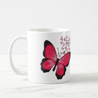 Taza De Café linda mariposa roja