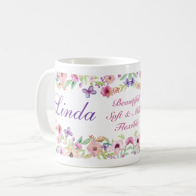 Taza De Café Linda obsequia con el significado de nombre o su n (Anverso izquierdo)