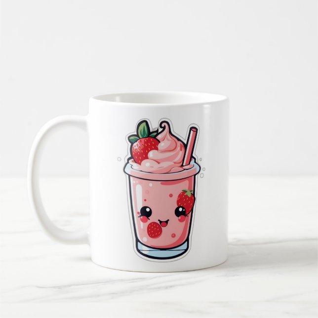 Taza De Café linda y hermosa leche de fresa kawaii (Izquierda)