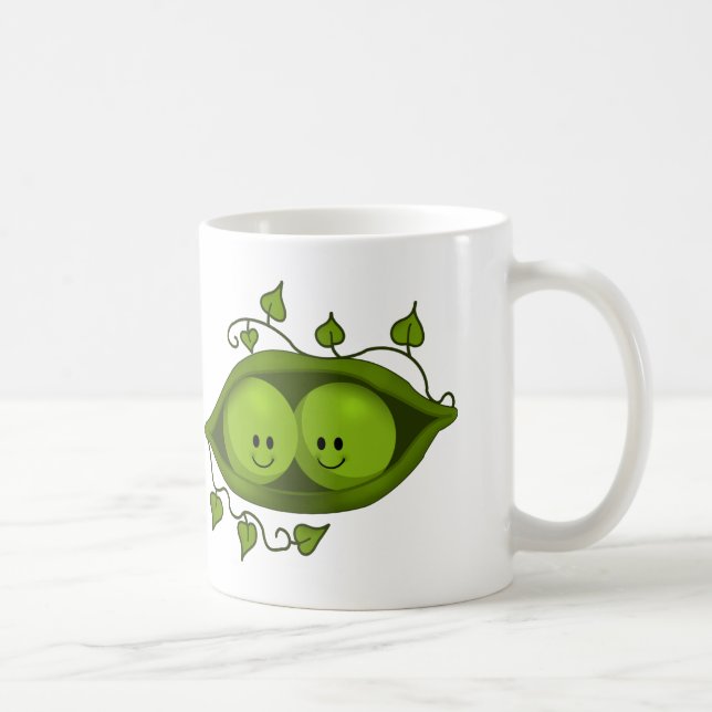 Taza De Café Lindas Dos Guisantes En Una Vaina (Derecha)