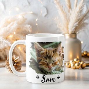 Taza De Café lindo 2 foto-nombre gato