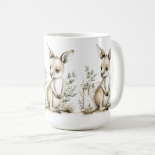 Taza De Café Lindo alfabeto de animales bebés en acuarela Cangu