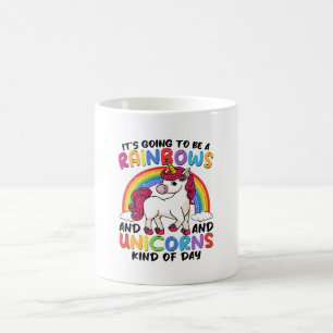 Taza De Café Lindo Arcoíris de Unicornio Divertido