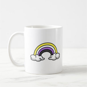 Taza De Café Lindo Arcoíris No Binario