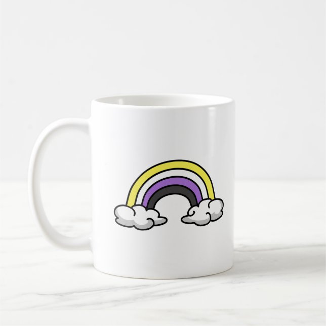 Taza De Café Lindo Arcoíris No Binario (Izquierda)