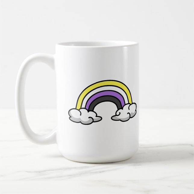 Taza De Café Lindo Arcoíris No Binario (Izquierda)