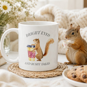 Taza De Café Lindo Ardilla Ojos Brillantes Cola Espesa 