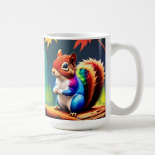 Taza De Café Lindo Ardilla Sentada Colorida