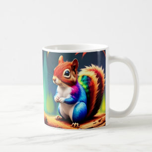 Taza De Café Lindo Ardilla Sentada Colorida-75463