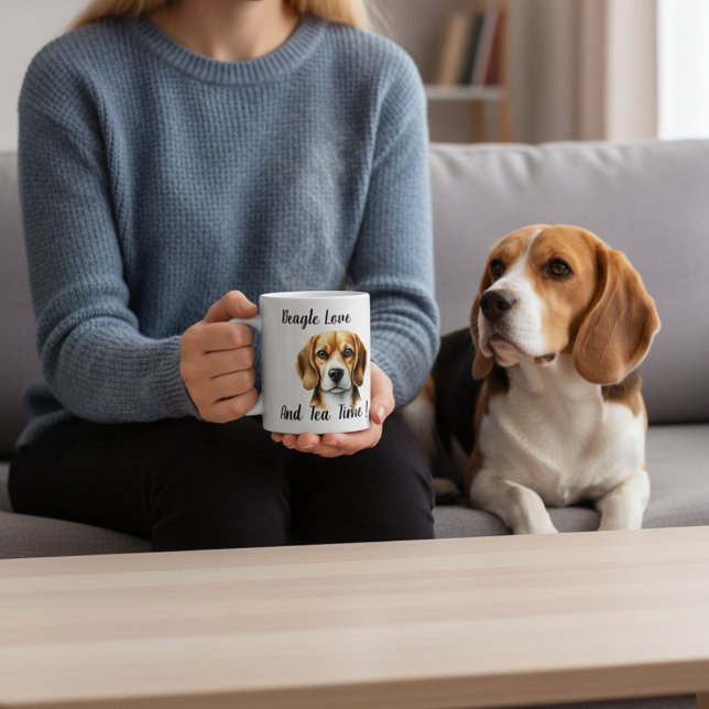 Taza De Café Lindo beagle marrón (Subido por el creador)