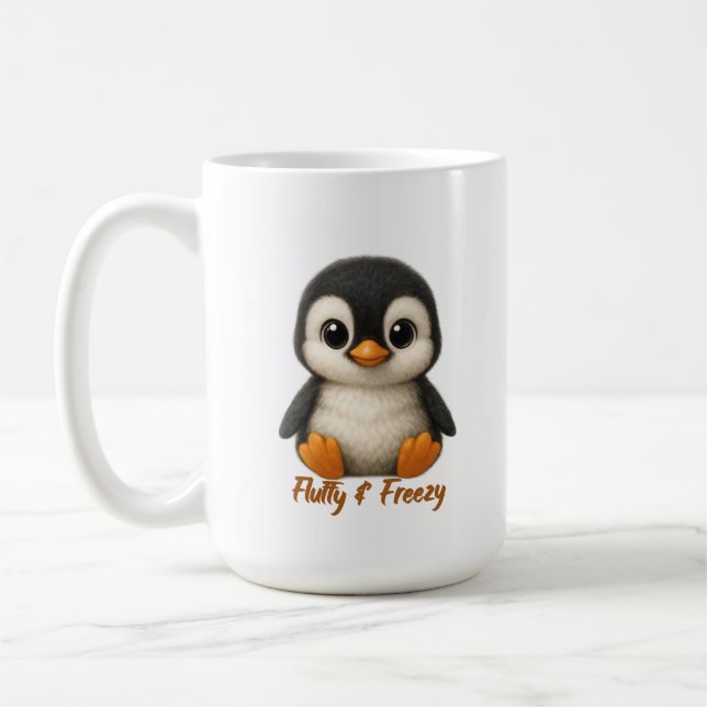 Taza De Café Lindo Bebé Pingüino  (Izquierda)