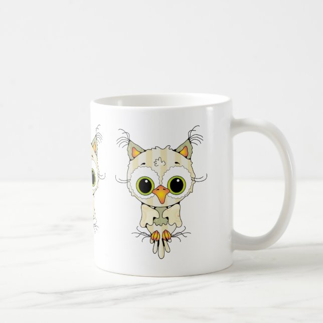 Taza De Café lindo búho personalizado (Derecha)