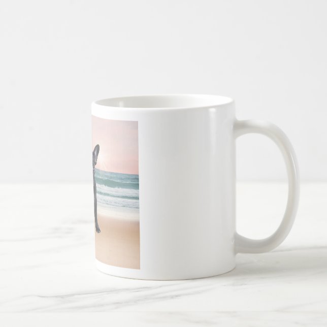 Taza De Café Lindo Bulldog Francés Playa Sol Agua (Derecha)