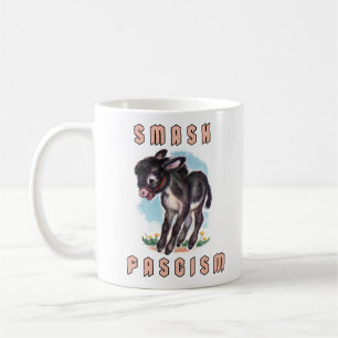 Taza De Café Lindo burro retro- Aplasta el fascismo