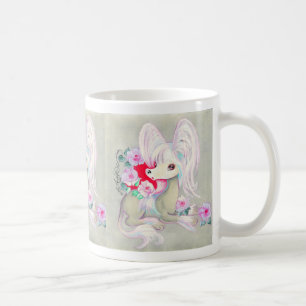 Taza De Café Lindo cachorro de perro crestado chino blanco
