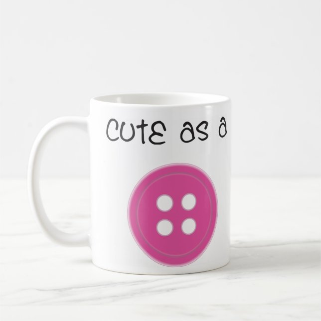 Taza De Café Lindo como botón - chica (Izquierda)