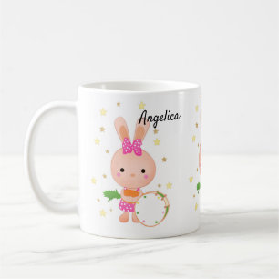 Taza De Café Lindo, conejo, remo, cumpleaños, saludo, invitació