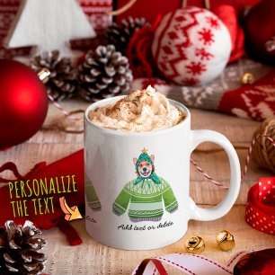 Taza De Café Lindo Corgi con Suéter Feo Amante de Perros en Nav