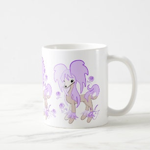 Taza De Café Lindo Crestado Chino Lavanda